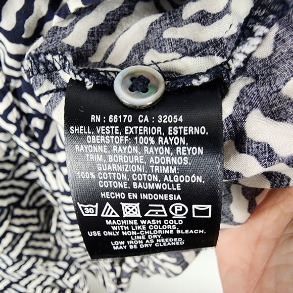 Maeve Anthropologie Womens Black & White Cotton Button up Ardmore Tank Size 2 - Picture 6 of 8